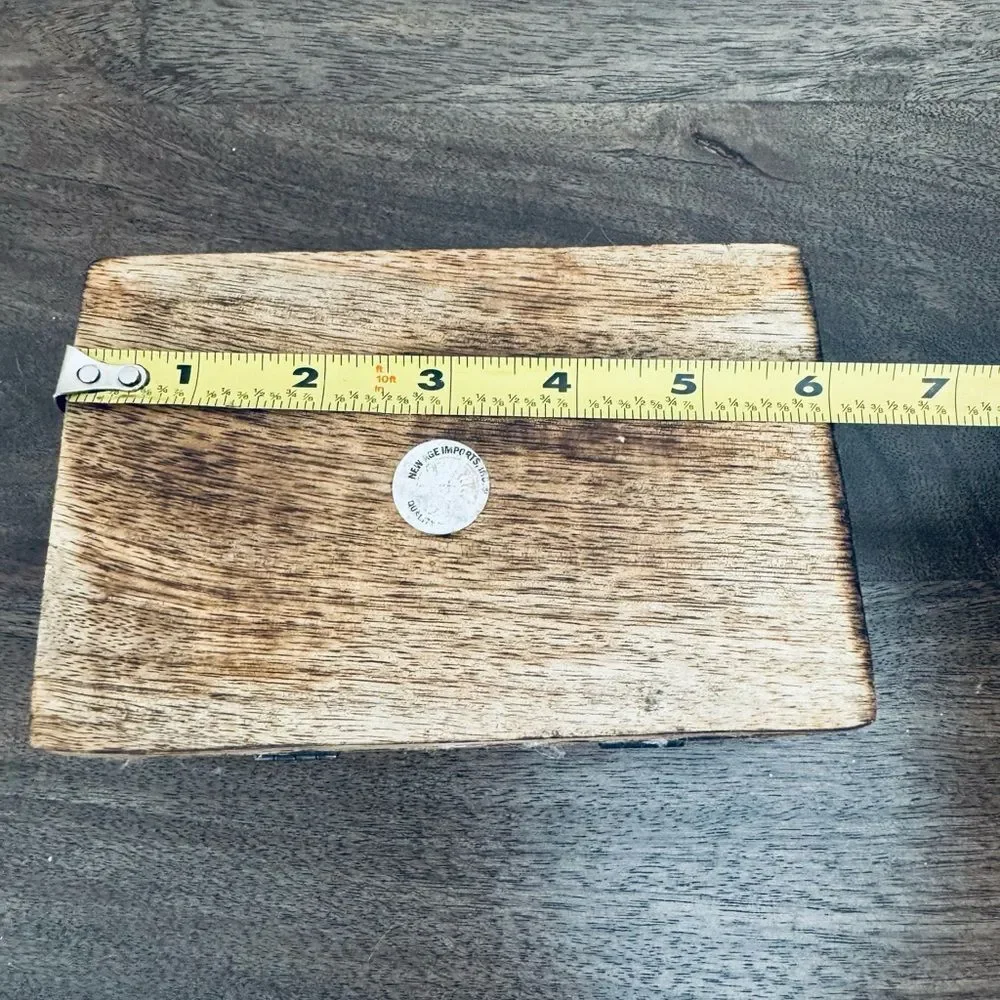 Carved Wooden Floral Trinket Jewelry Box